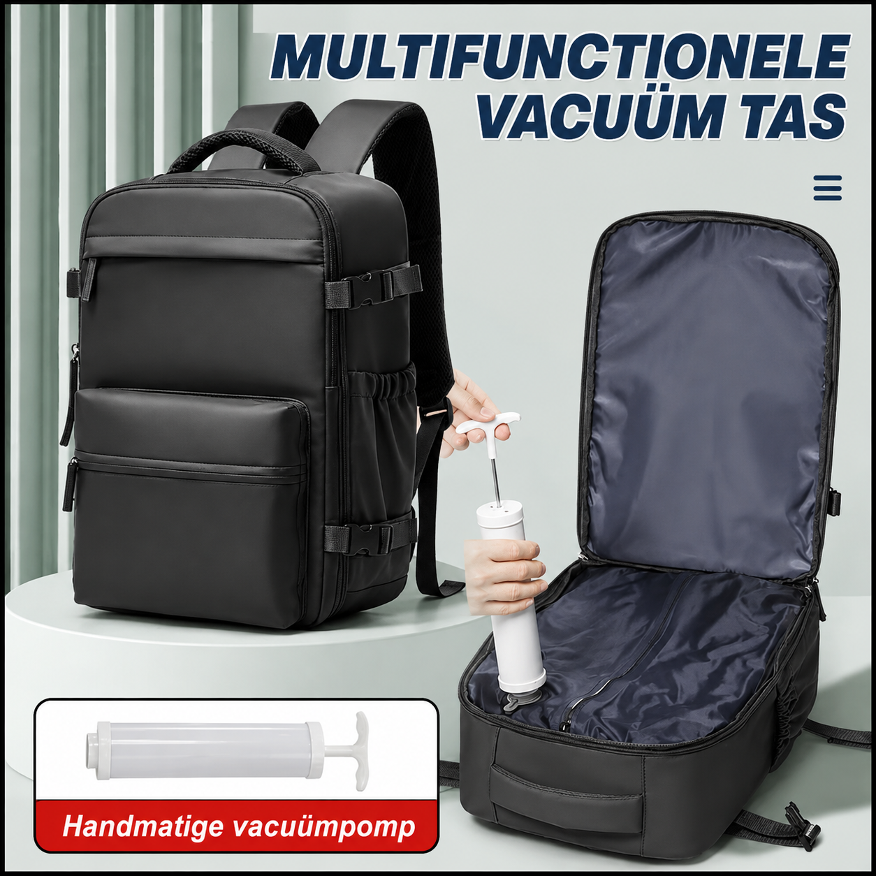 Vacuum Uitbreidbare Reisrugzak – Groot & Waterafstotend