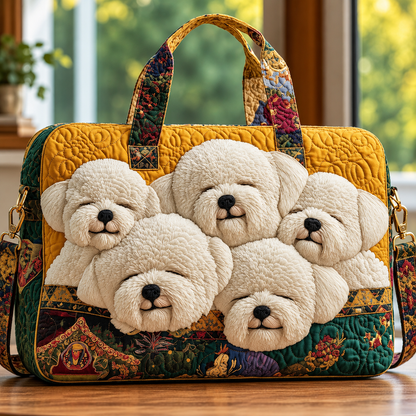 Kleurrijke Dierenprint Tas – Grote Gewatteerde Shopper met Honden