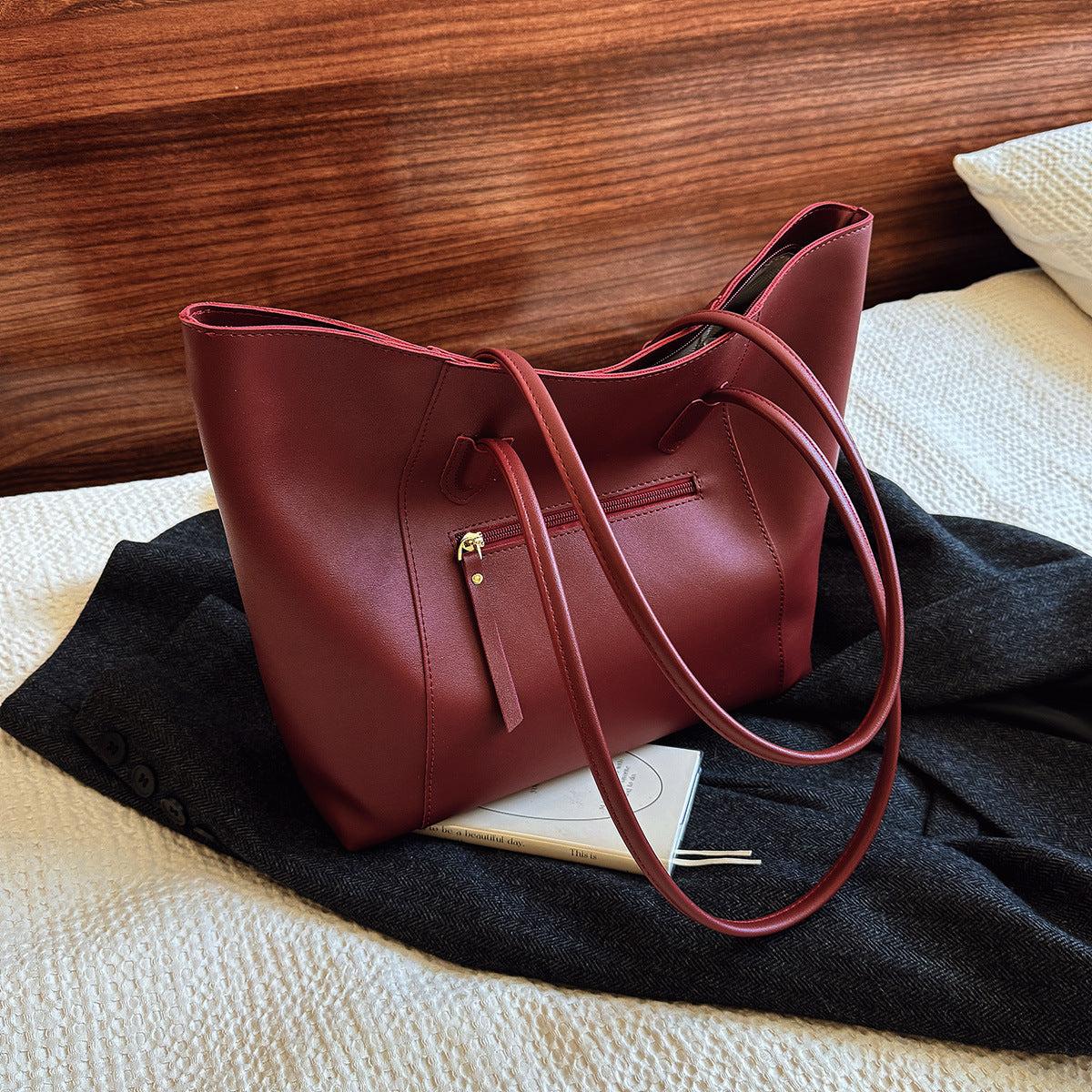 Grote Shopper Tote – Minimalistische Dames Schoudertas