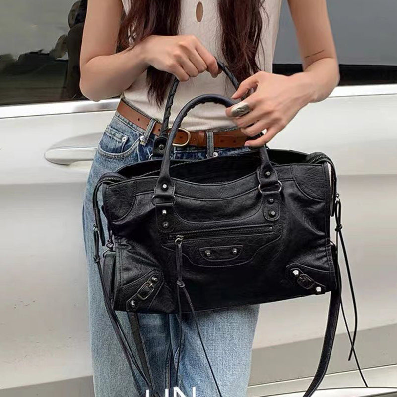日韩时尚包包女新款辣妹风手提包大容量托特包百搭休闲单肩斜挎包
