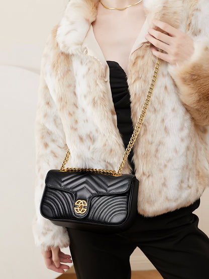Gewatteerde Leren Schoudertas – Elegante Dames Crossbodytas