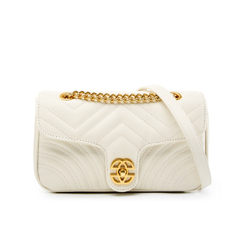Gewatteerde Leren Schoudertas – Elegante Dames Crossbodytas
