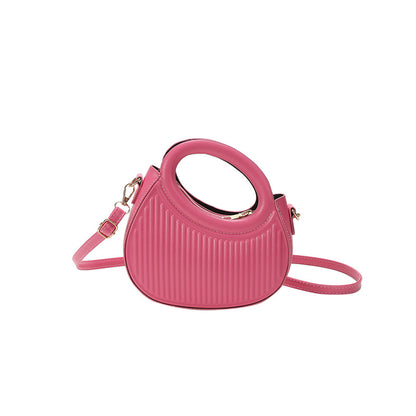 Geribbelde Handtas – Crossbody met Ronde Handgreep