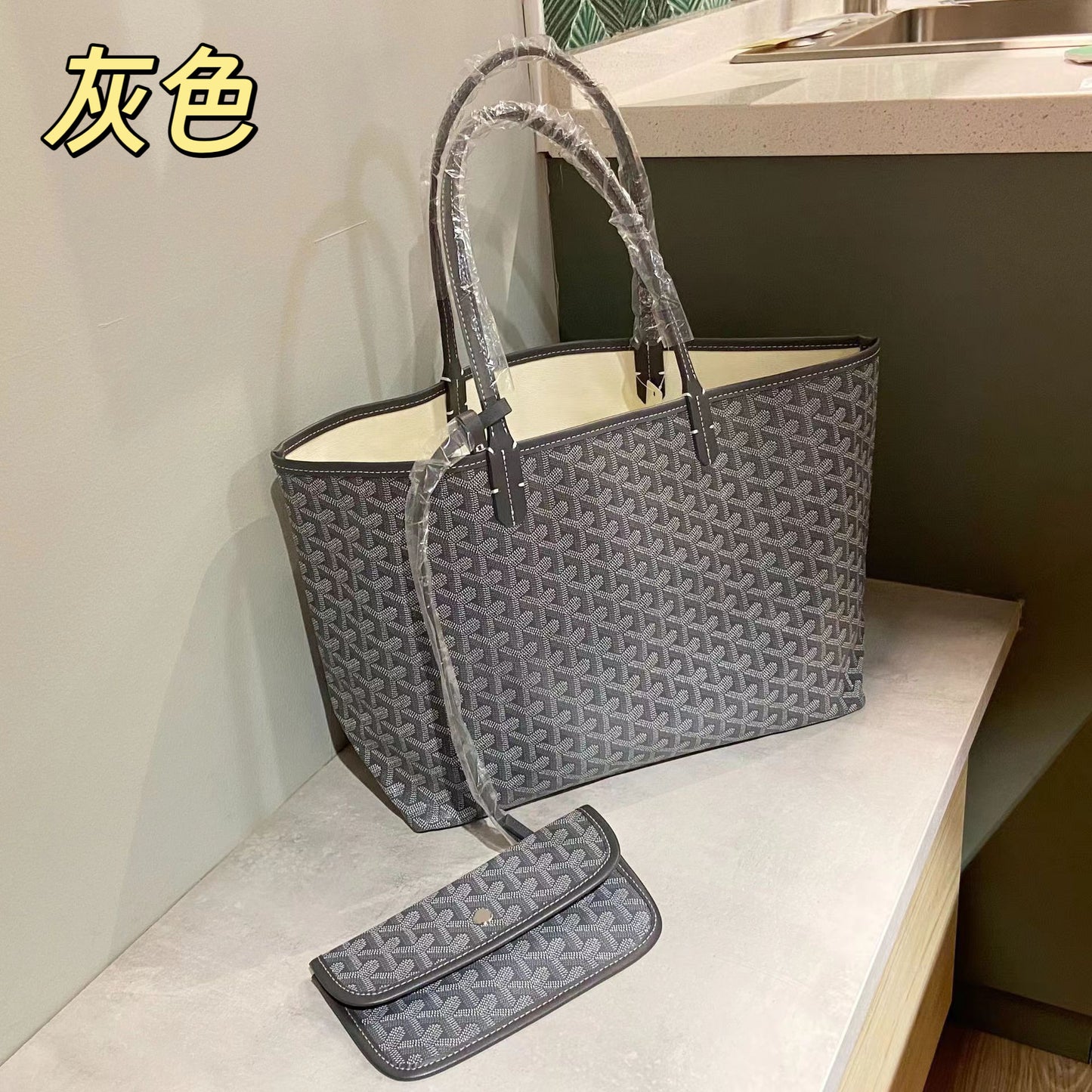 现货全色跨境狗牙新款女包菜篮子单肩托特包单肩字母购物袋手提包