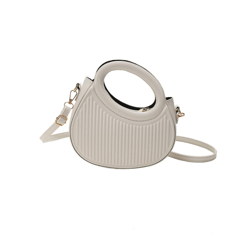 Geribbelde Handtas – Crossbody met Ronde Handgreep
