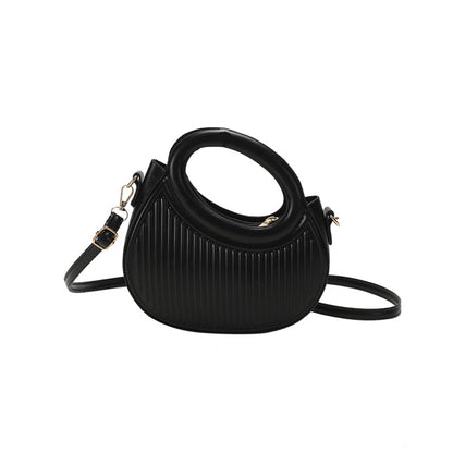 Geribbelde Handtas – Crossbody met Ronde Handgreep