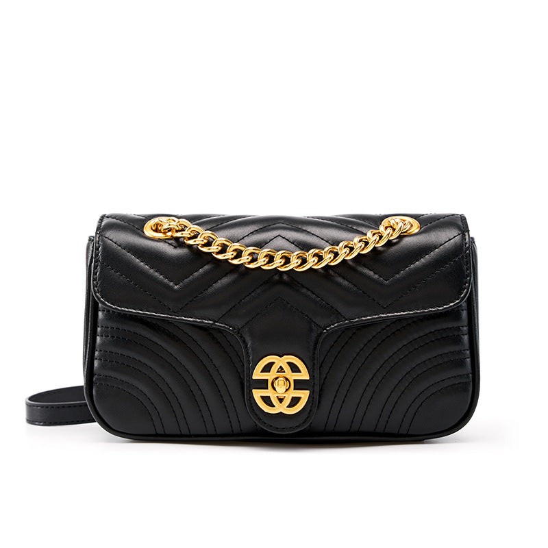 Gewatteerde Leren Schoudertas – Elegante Dames Crossbodytas