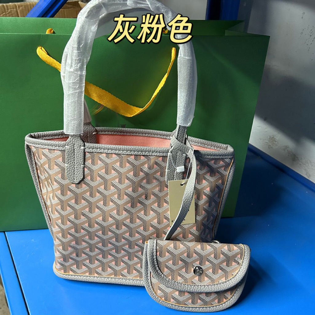 现货全色跨境狗牙新款女包菜篮子单肩托特包单肩字母购物袋手提包
