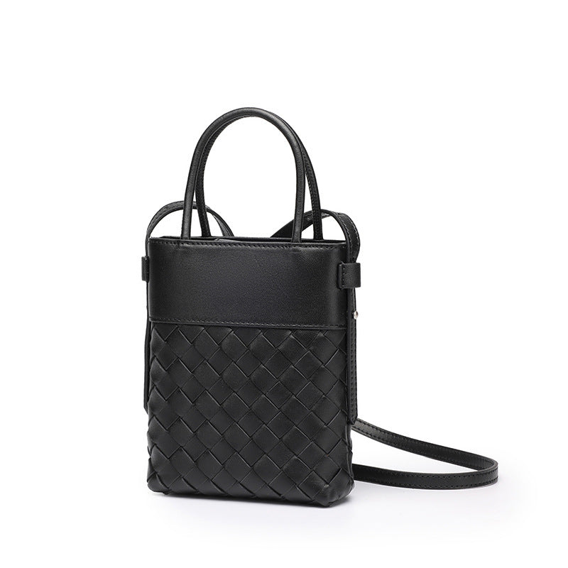 Leren Geweven Crossbody Tas