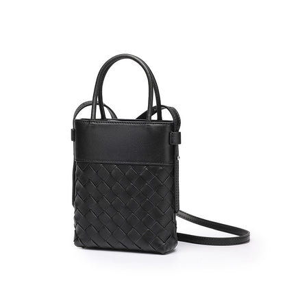 Leren Geweven Crossbody Tas