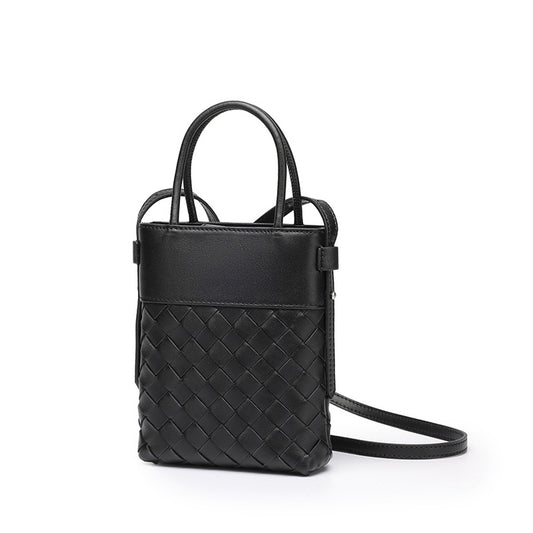 Leren Geweven Crossbody Tas