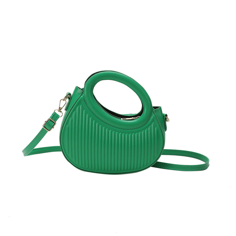 Geribbelde Handtas – Crossbody met Ronde Handgreep