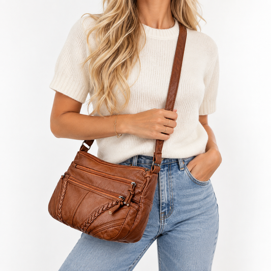Multi-Pocket Schoudertas – Grote Dames Crossbodytas