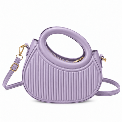 Geribbelde Handtas – Crossbody met Ronde Handgreep